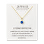 Gold Plated September (Sapphire) Birthstone Necklace Created with Zircondia® Crystals