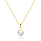 Gold Plated Shell Pearl Necklace