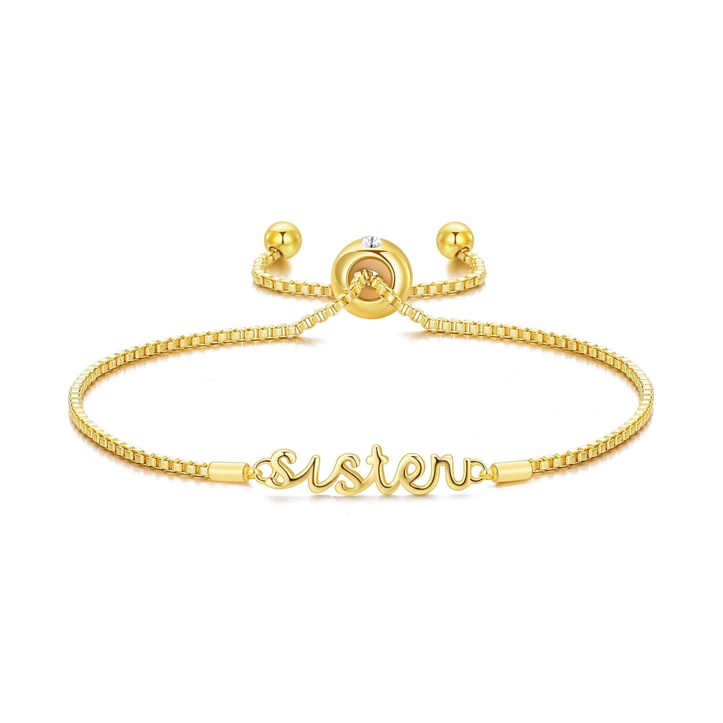 Gold Plated Sister Bracelet Created with Zircondia® Crystals