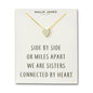 Gold Plated Sister Heart Necklace with Quote Card