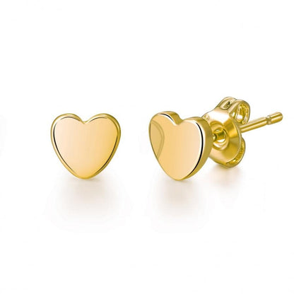 Gold Plated Sister Heart Stud Earrings with Quote Card