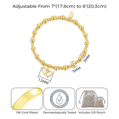 Gold Plated Sister Quote Stretch Bracelet with Gift Box