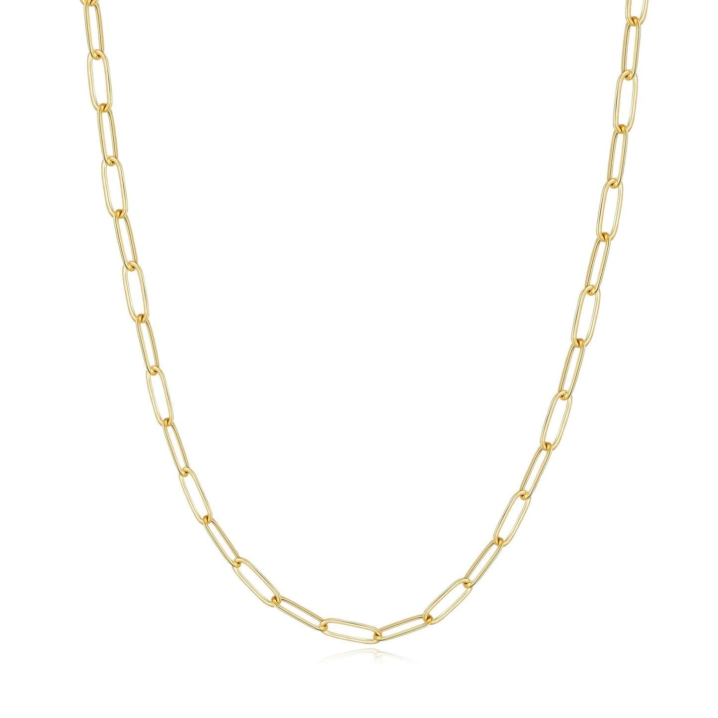 Gold Plated Small Link Paperclip Necklace