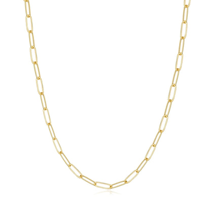 Gold Plated Small Link Paperclip Necklace