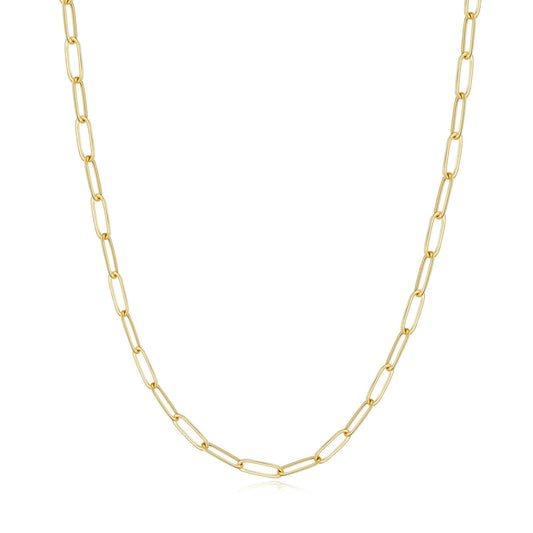 Gold Plated Small Link Paperclip Necklace