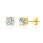 Gold Plated Solitaire Crystal Stud Earrings Created with Zircondia® Crystals