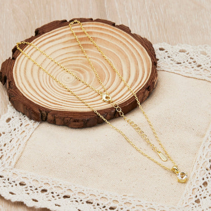 18k Gold Plated Solitaire Necklace Created with Zircondia® Crystals