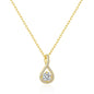 Gold Plated Solitaire Twist Necklace Created with Zircondia® Crystals