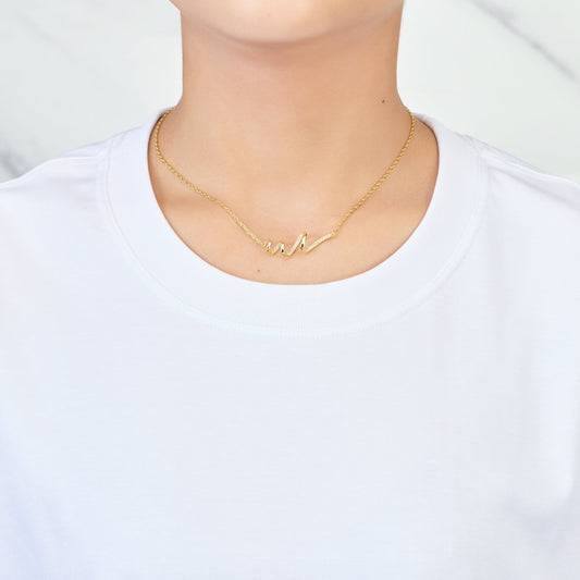 Gold Plated Spiral Necklace Created with Zircondia® Crystals