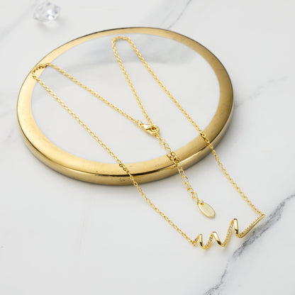 18k Gold Plated Spiral Necklace Created with Zircondia® Crystals