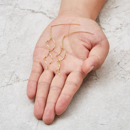 Gold Plated Spiral Thread Earrings