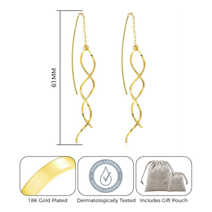 Gold Plated Spiral Thread Earrings