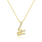 Gold Plated Spiral Twist Necklace Created with Zircondia® Crystals