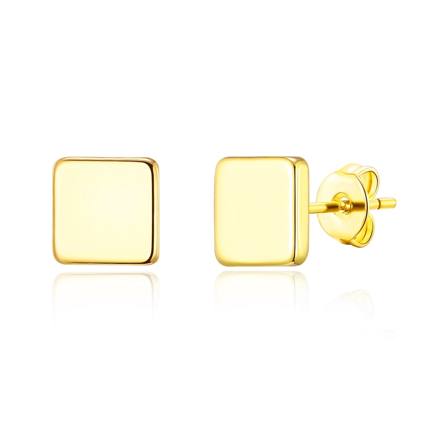 Gold Plated Square Stud Earrings