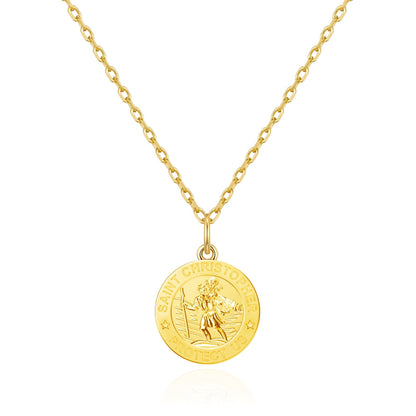 Gold Plated St Christopher Necklace
