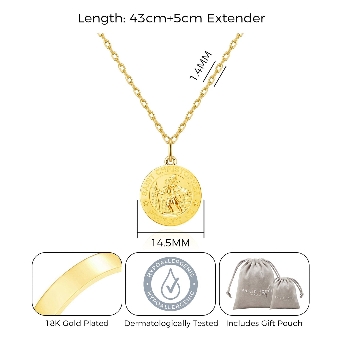 Gold Plated St Christopher Necklace