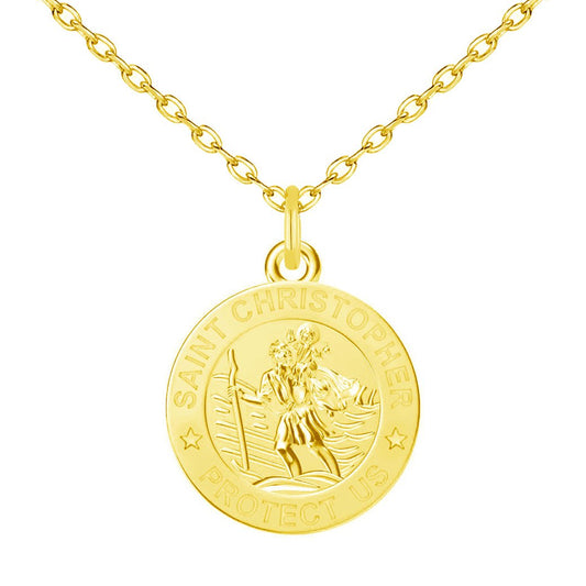 Gold Plated St Christopher Necklace