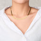 Gold Plated Stainless Steel Herringbone Flat Snake Chain 16" 18" 20" Inch Necklace