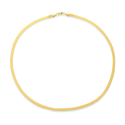 18k Gold Plated Stainless Steel Herringbone Flat Snake Chain 16" 18" 20" Inch Necklace