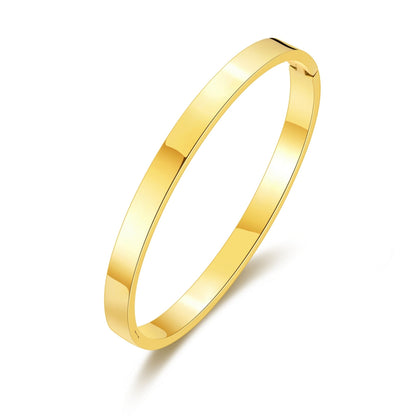 Gold Plated Stainless Steel Polished Bangle (7 Inch)