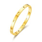 Gold Plated Stainless Steel Star Bangle (7 Inch)