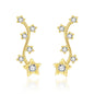 Gold Plated Star Climber Earrings Created with Zircondia® Crystals