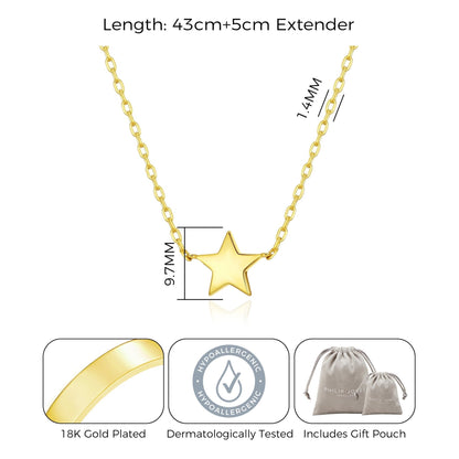 Gold Plated Star Necklace with Quote Card