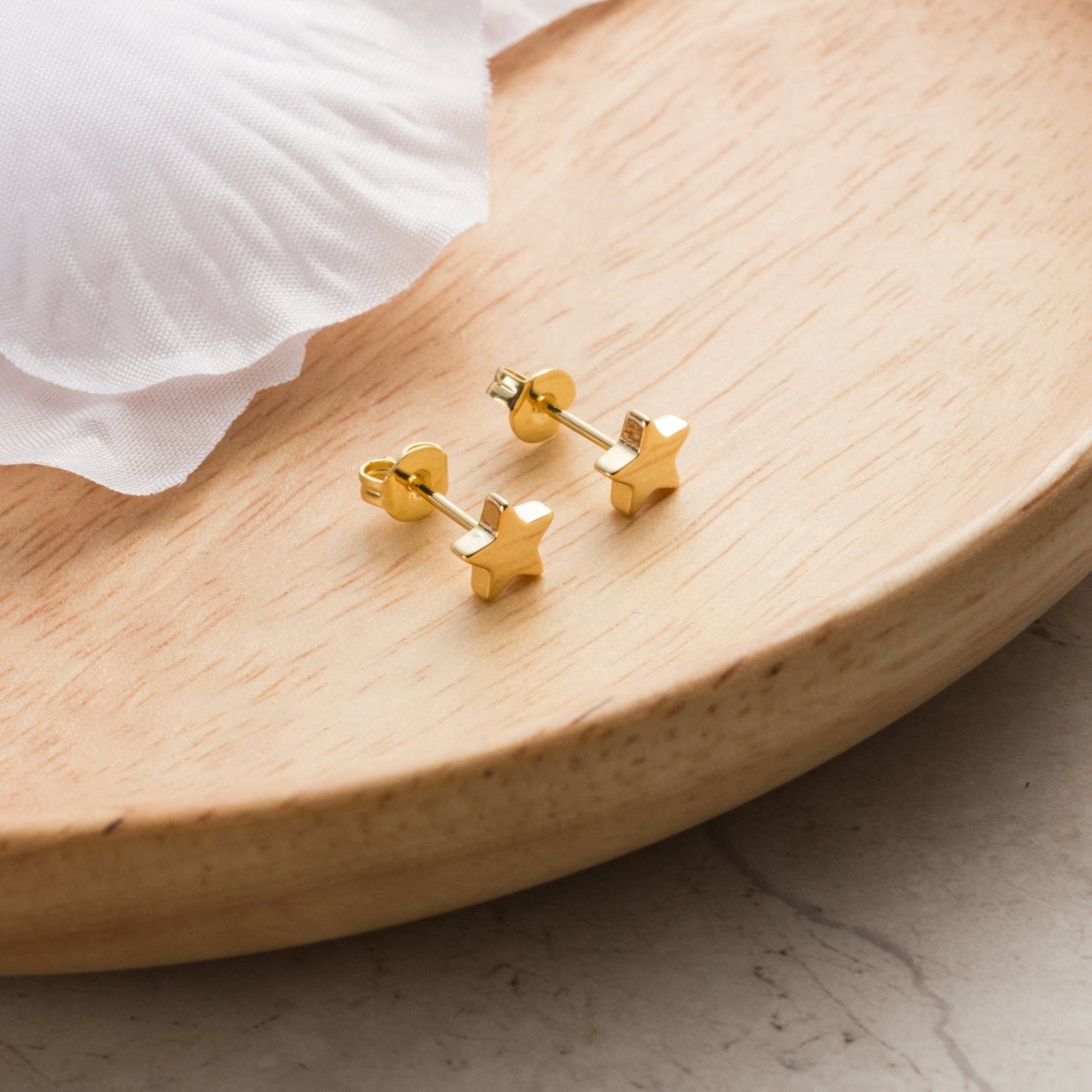 Gold Plated Star Stud Earrings