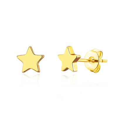 Gold Plated Star Stud Earrings