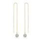 Gold Plated Sterling Silver Thread Earrings Created with Zircondia® Crystals