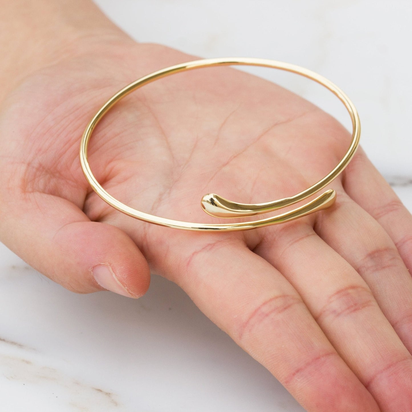 Gold Plated Teardrop Bangle