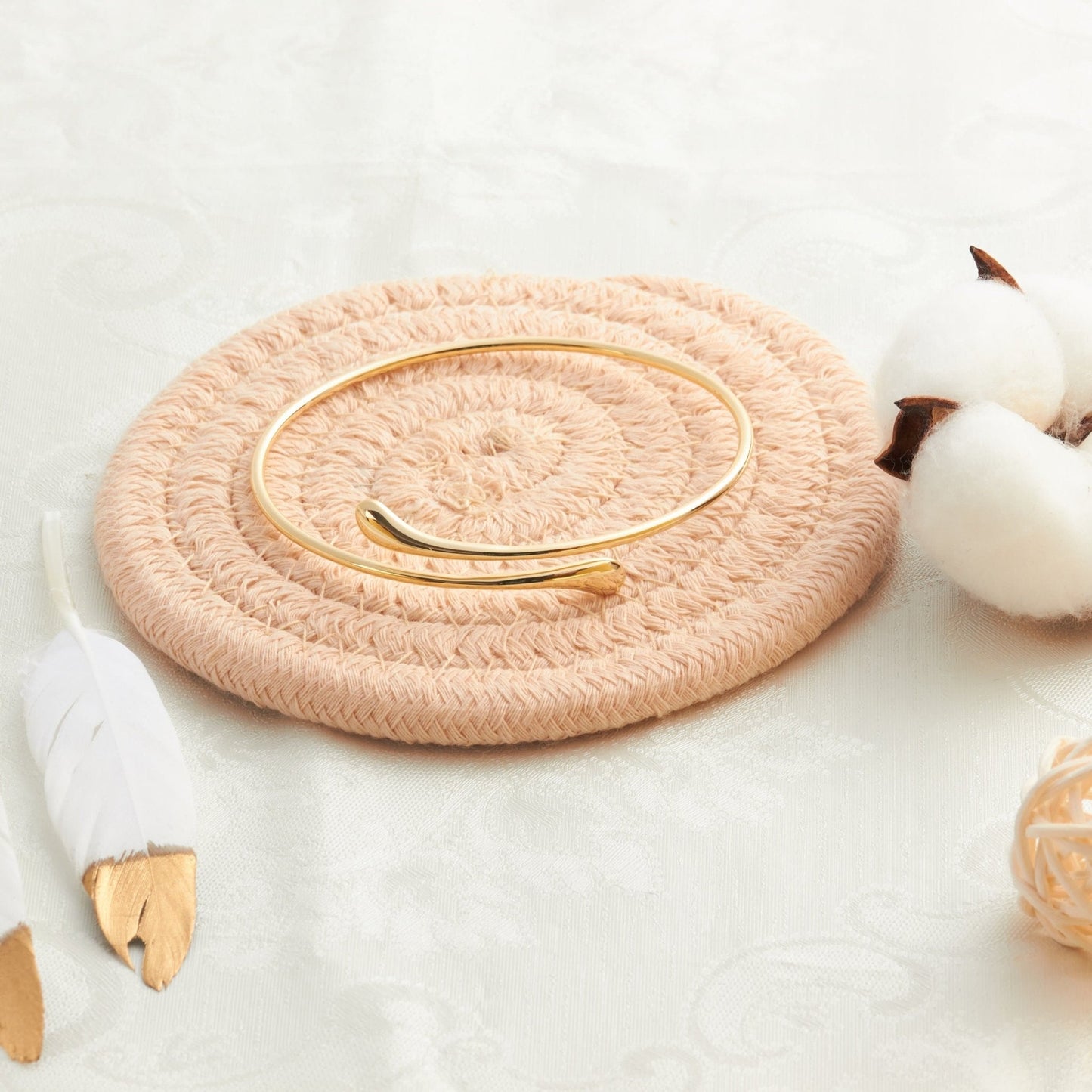 Gold Plated Teardrop Bangle