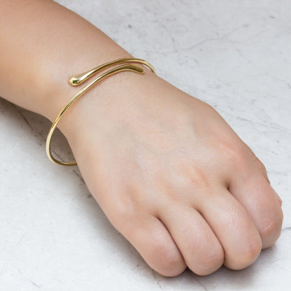 Gold Plated Teardrop Bangle