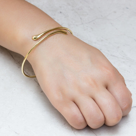 Gold Plated Teardrop Bangle