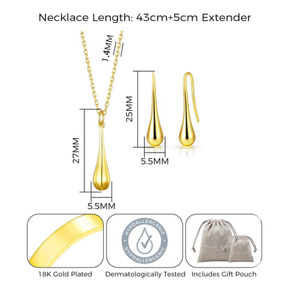 Gold Plated Teardrop Set
