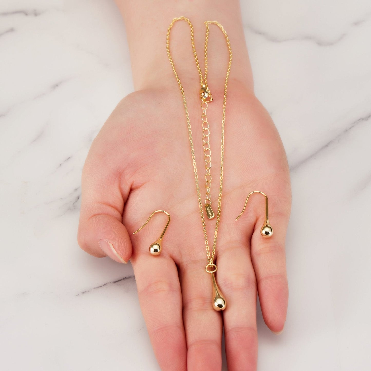 Gold Plated Teardrop Set