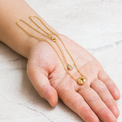 18k Gold Plated Thank You for Helping us Tie The Knot Bridal Necklace with Quote Card