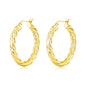 Gold Plated Thick Twisted Hoop Earrings