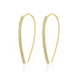 Gold Plated Thread Earrings Created with Zircondia® Crystals