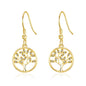 Gold Plated Tree of Life Drop Earrings Created with Crystals from Zircondia®