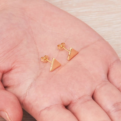 Gold Plated Triangle Stud Earrings