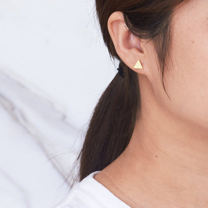 Gold Plated Triangle Stud Earrings