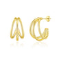 Gold Plated Triple Illusion Hoop Earrings