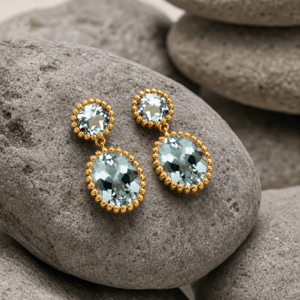 Gold Sky Blue Topaz Aurelia Earrings