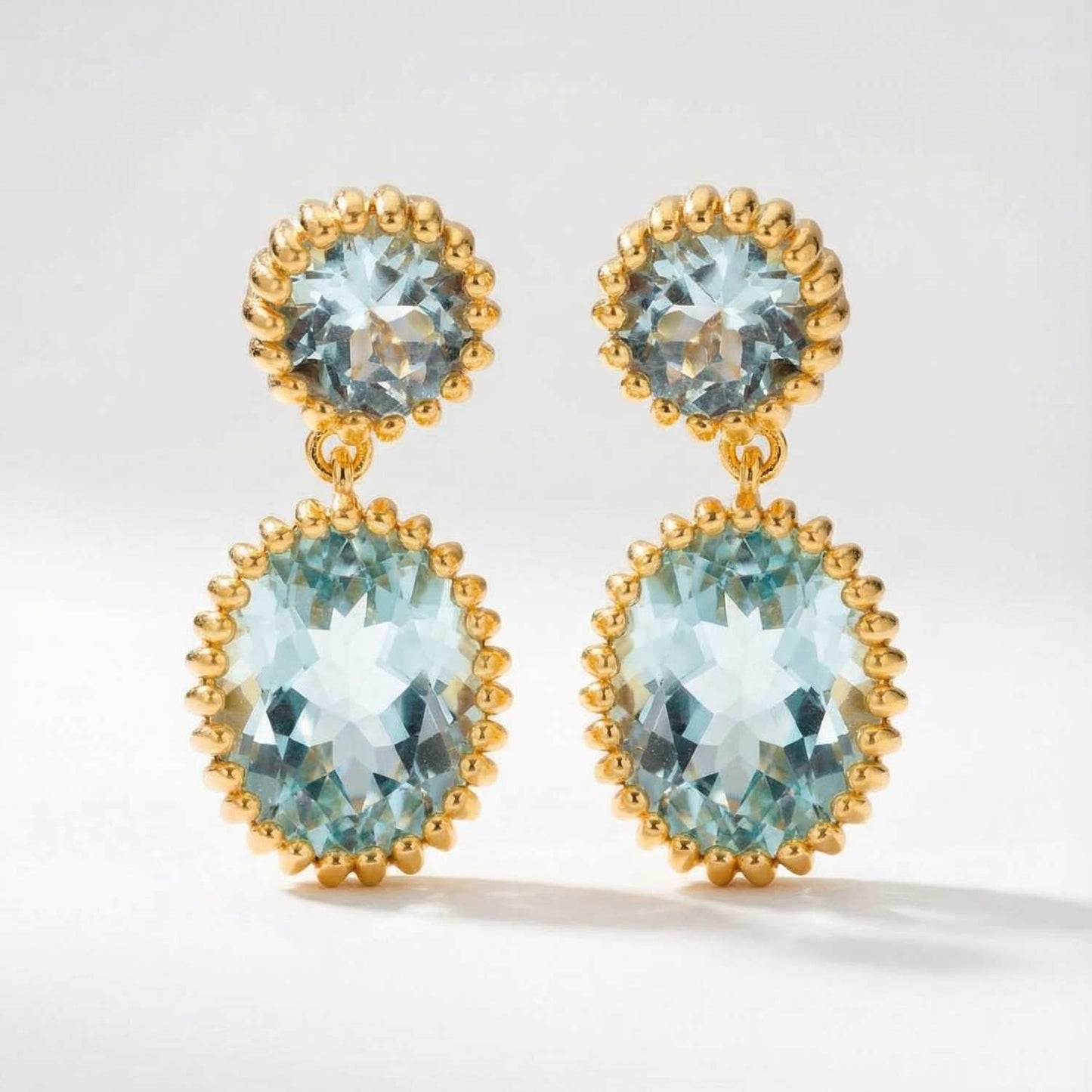 Gold Sky Blue Topaz Aurelia Earrings