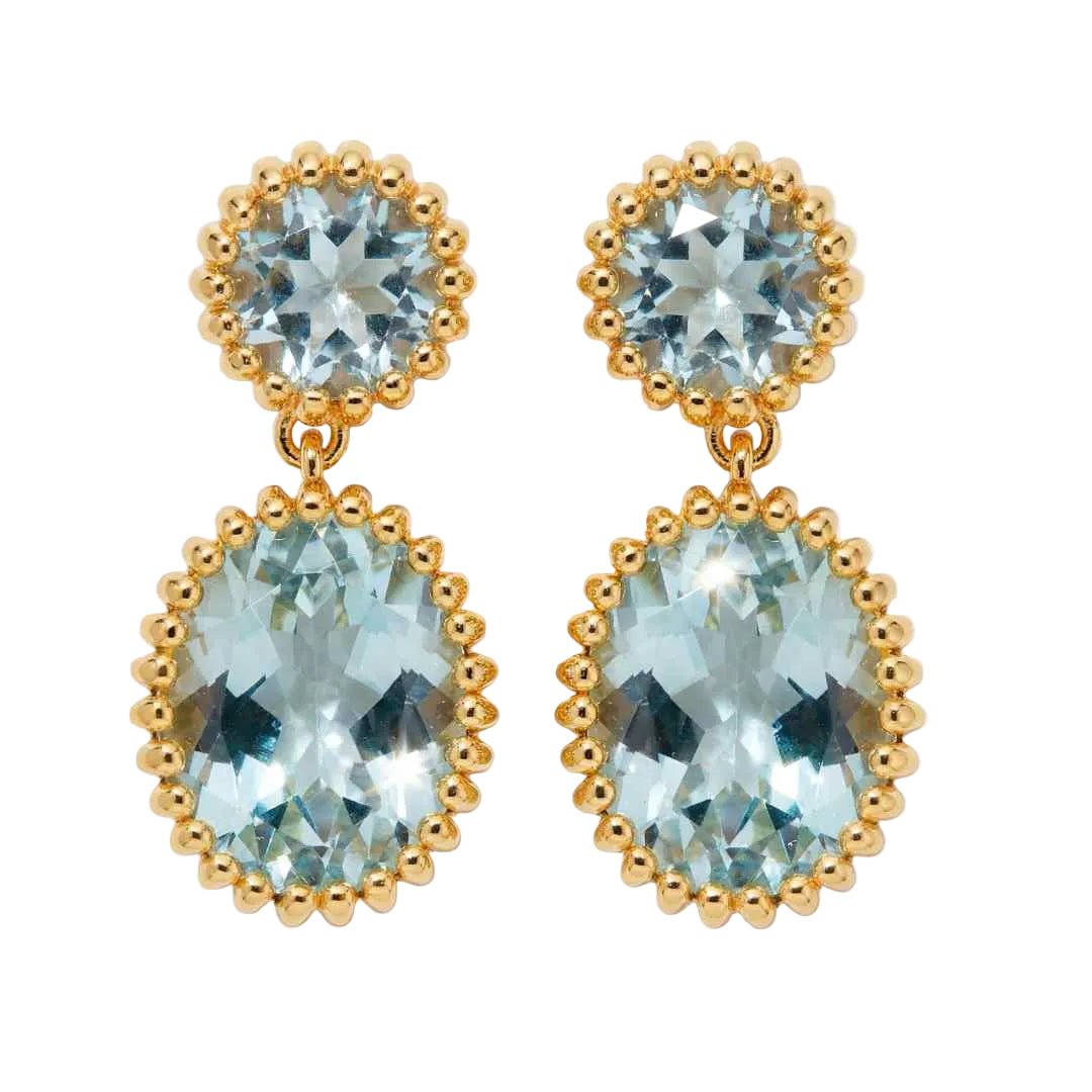 Gold Sky Blue Topaz Aurelia Earrings