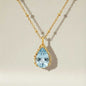 Gold Vermeil Blue Topaz Necklace - Aurelia