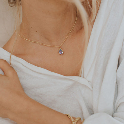 Gold Vermeil Blue Topaz Necklace - Aurelia