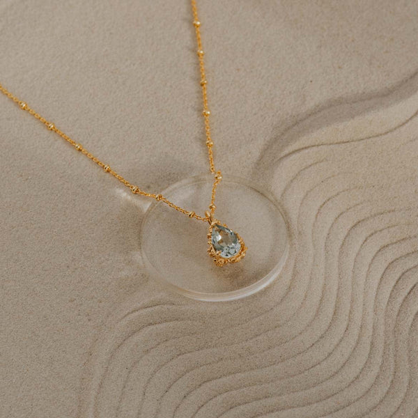 Gold Vermeil Green Quartz Necklace - Alba