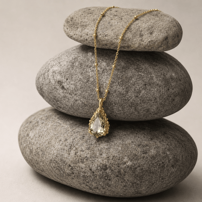 Gold Vermeil Green Quartz Necklace - Alba